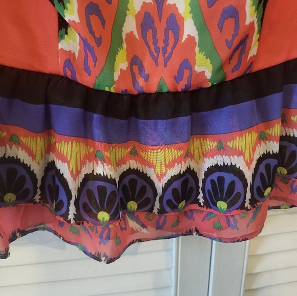 Rampage colorful ruffle top - Picture 3 of 8